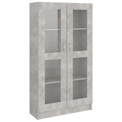 Armadietto Vetrina Grigio Cemento 82,5x30,5x150 cm Multistrato | homemem39