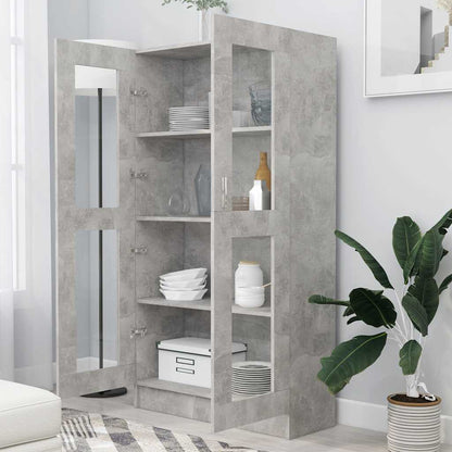 Armadietto Vetrina Grigio Cemento 82,5x30,5x150 cm Multistrato | homemem39