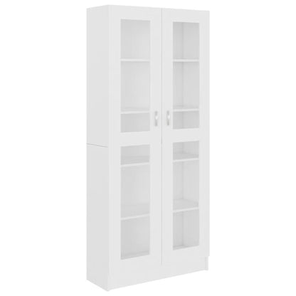 Armadietto Vetrina Bianco 82,5x30,5x185 cm Legno Multistrato