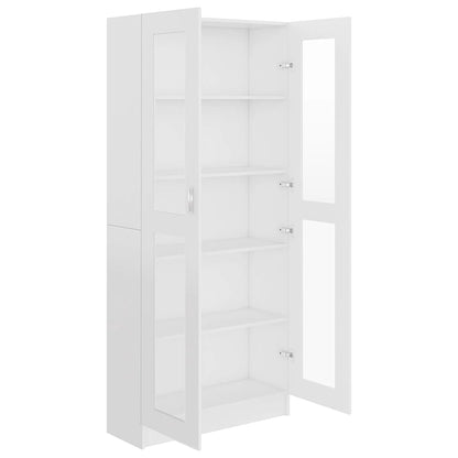 Armadietto Vetrina Bianco 82,5x30,5x185 cm Legno Multistrato