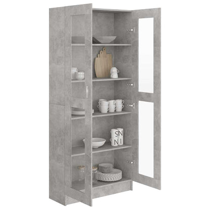 Armadietto Vetrina Grigio Cemento 82,5x30,5x185,5cm Multistrato | homemem39
