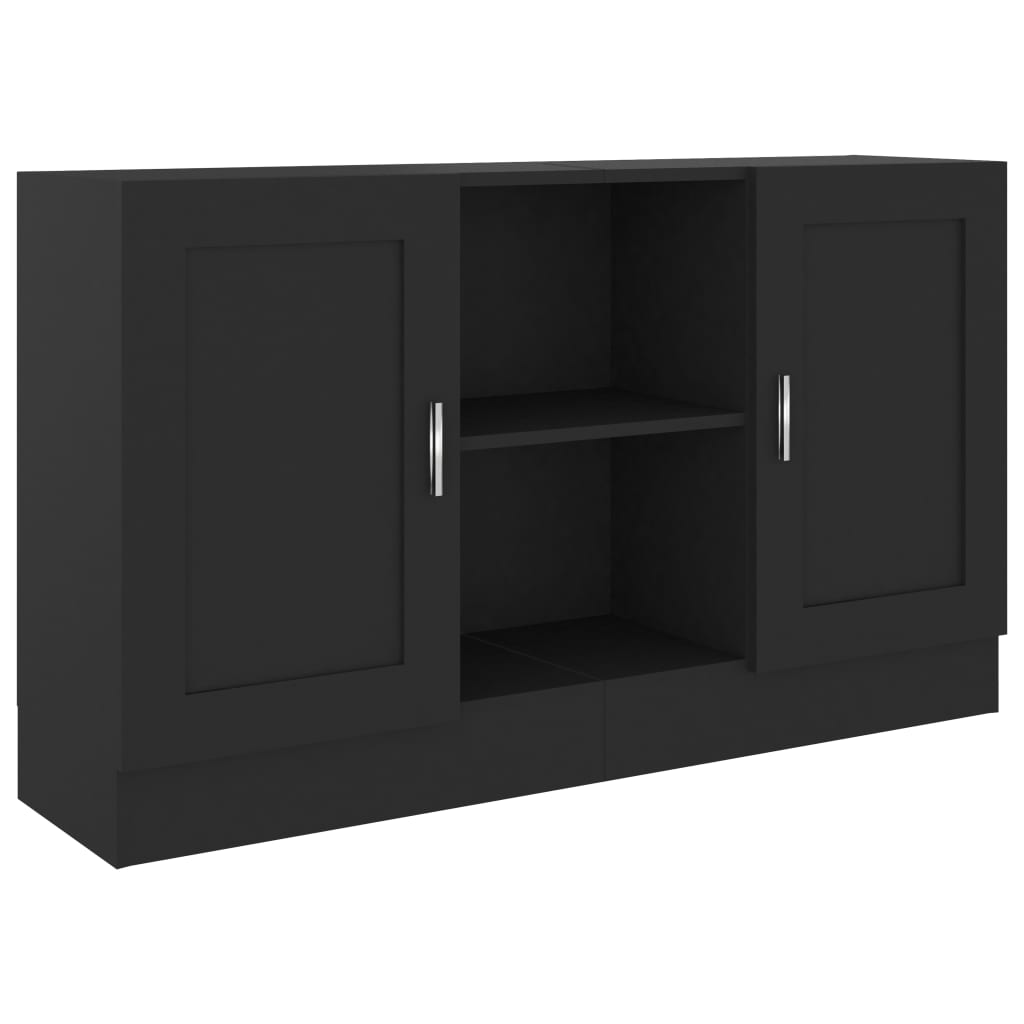 Credenza Nera 120x30,5x70 cm in Legno Multistrato - homemem39