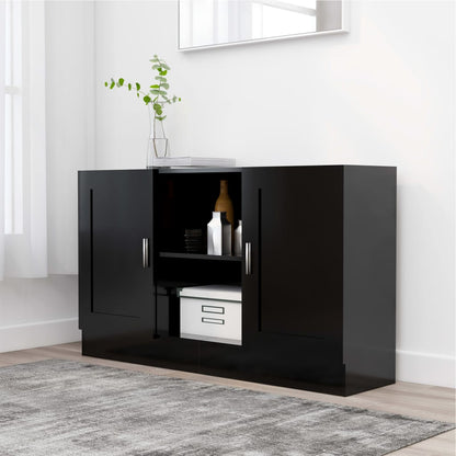 Credenza Nera 120x30,5x70 cm in Legno Multistrato - homemem39