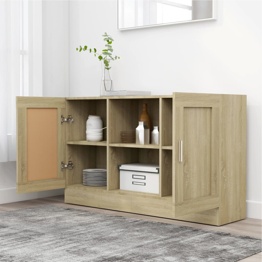 Credenza Rovere Sonoma 120x30,5x70 cm in Legno Multistrato