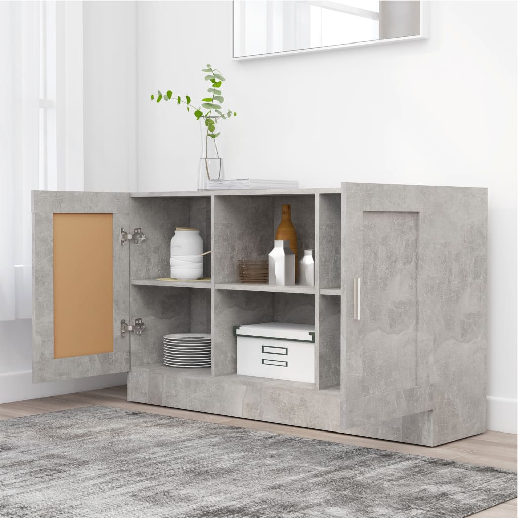 Credenza Grigio Cemento 120x30,5x70 cm in Legno Multistrato - homemem39