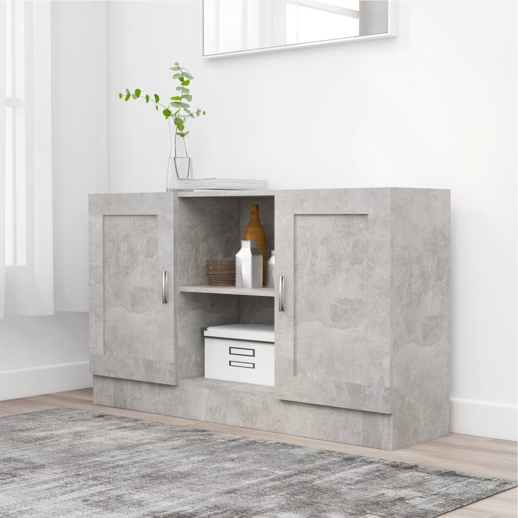 Credenza Grigio Cemento 120x30,5x70 cm in Legno Multistrato - homemem39