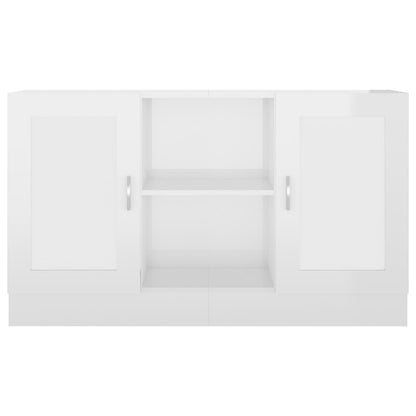Glossy White Sideboard 120x30.5x70 cm in Multilayer Wood