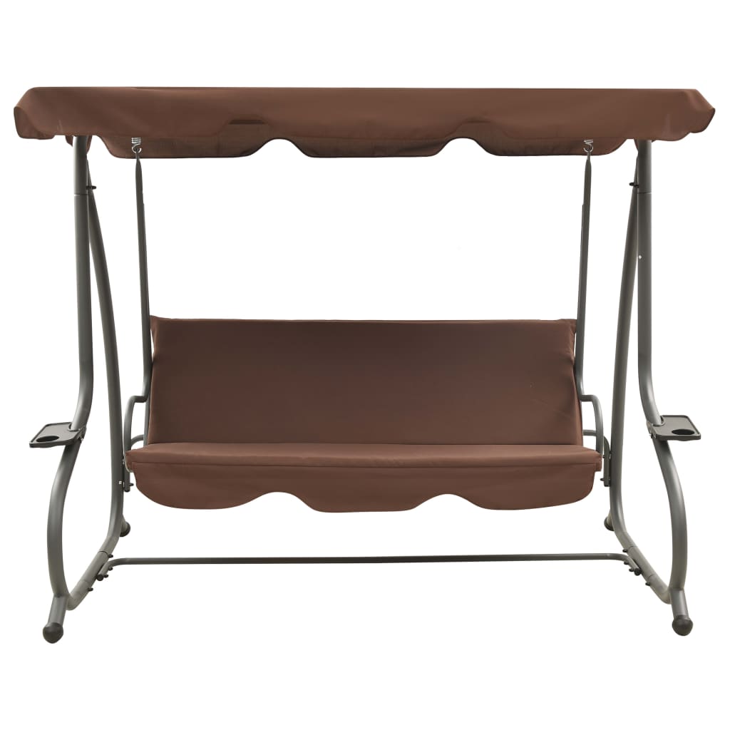 Panchina a Dondolo da Giardino con Baldacchino Caffè | homemem39