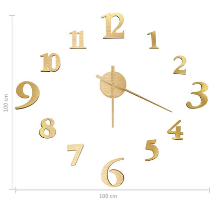 Orologio da Parete 3D Design Moderno Oro 100 cm XXL