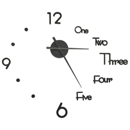 Orologio da Parete 3D Design Moderno Nero 100 cm XXL - homemem39