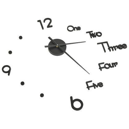 Orologio da Parete 3D Design Moderno Nero 100 cm XXL - homemem39