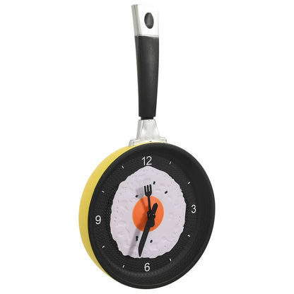 325164 vidaXL Wall Clock with Fried Egg Pan Design 18,8 cm