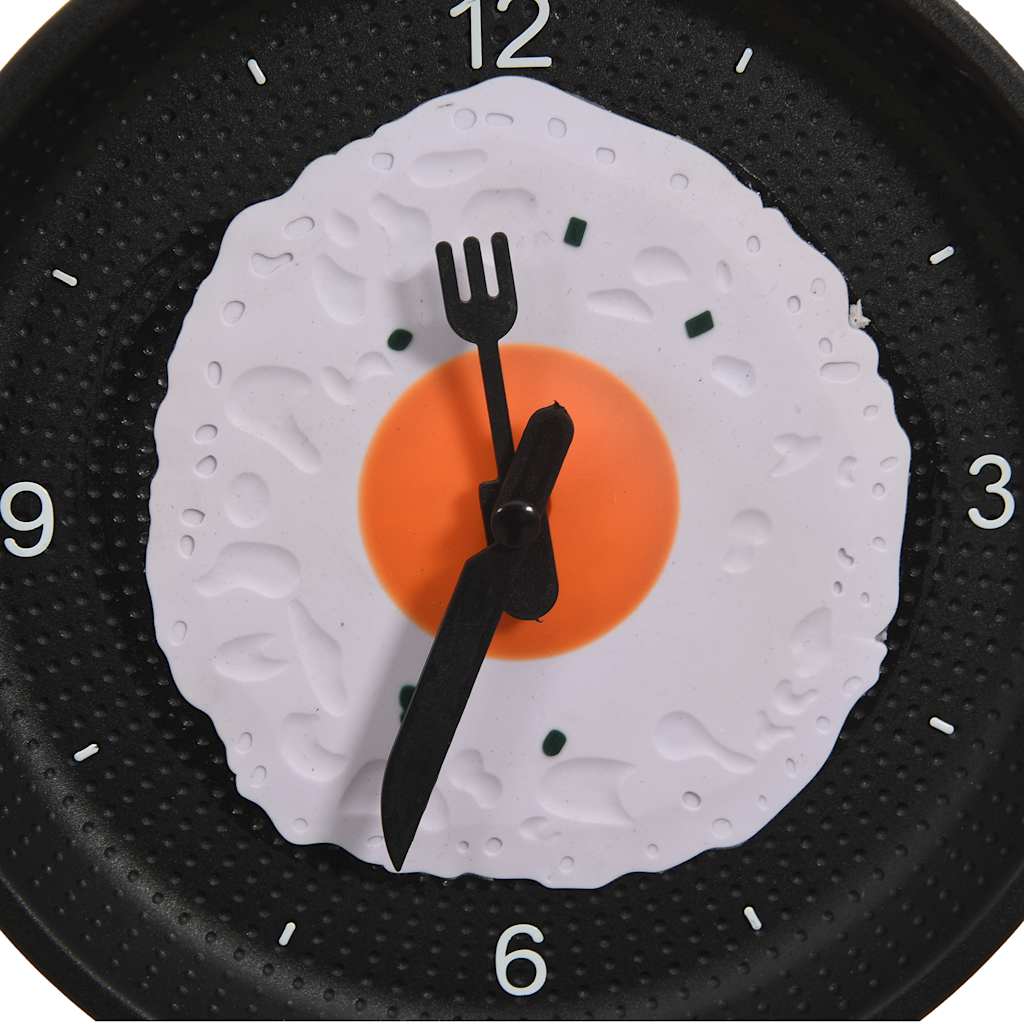 325164 vidaXL Wall Clock with Fried Egg Pan Design 18,8 cm - homemem39