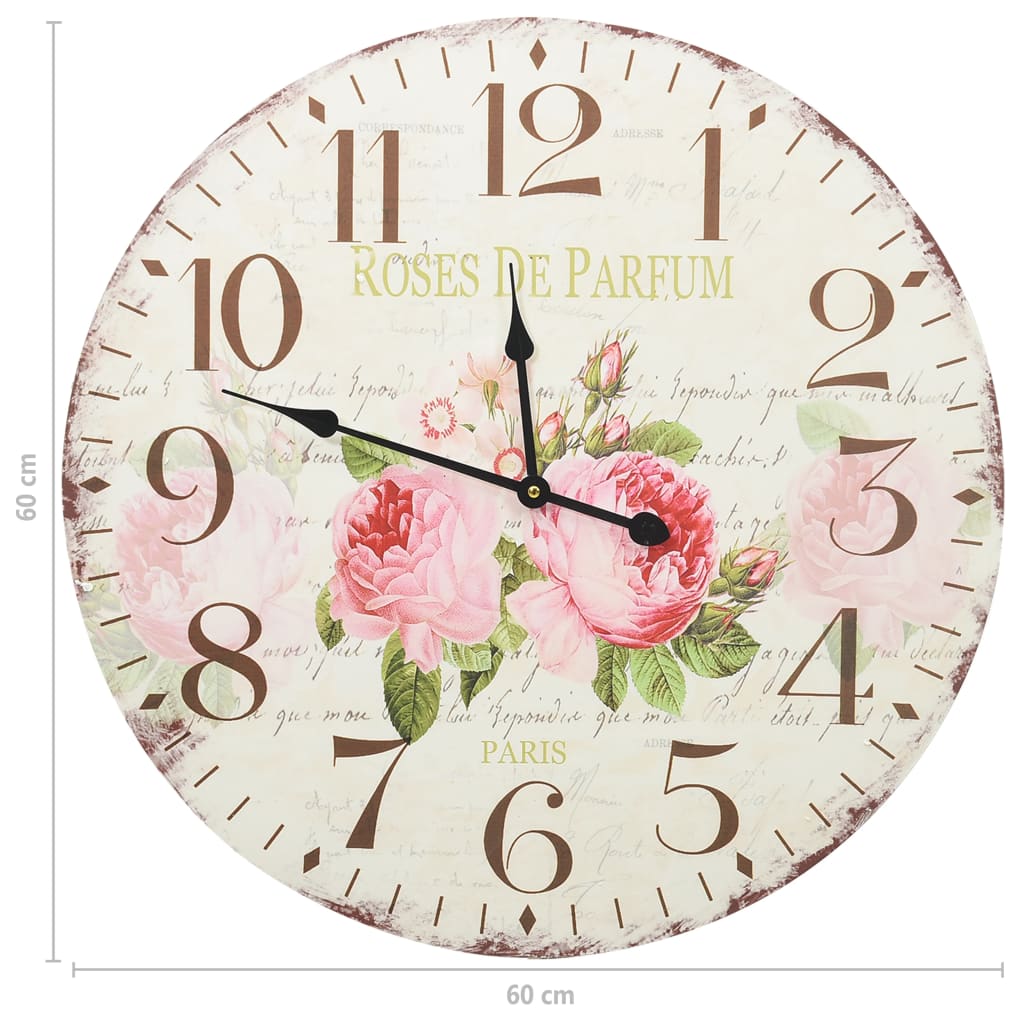 Orologio da Parete Vintage Fiore 60 cm - homemem39