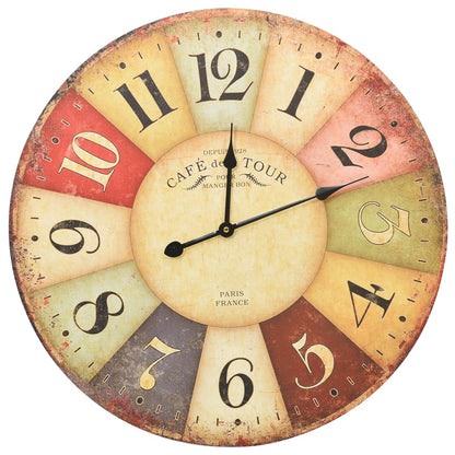 Orologio da Parete Vintage Multicolore 60 cm | homemem39
