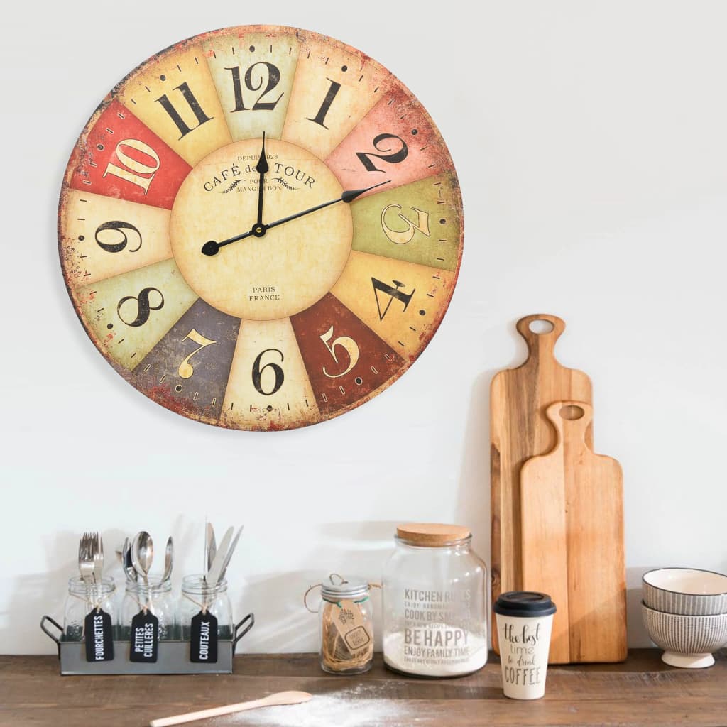 Orologio da Parete Vintage Multicolore 60 cm | homemem39