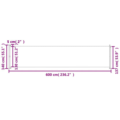 Tenda Laterale Retrattile per Patio 140x600 cm Crema | homemem39