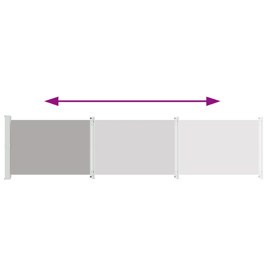 Tenda Laterale Retrattile per Patio 140x600 cm Grigio