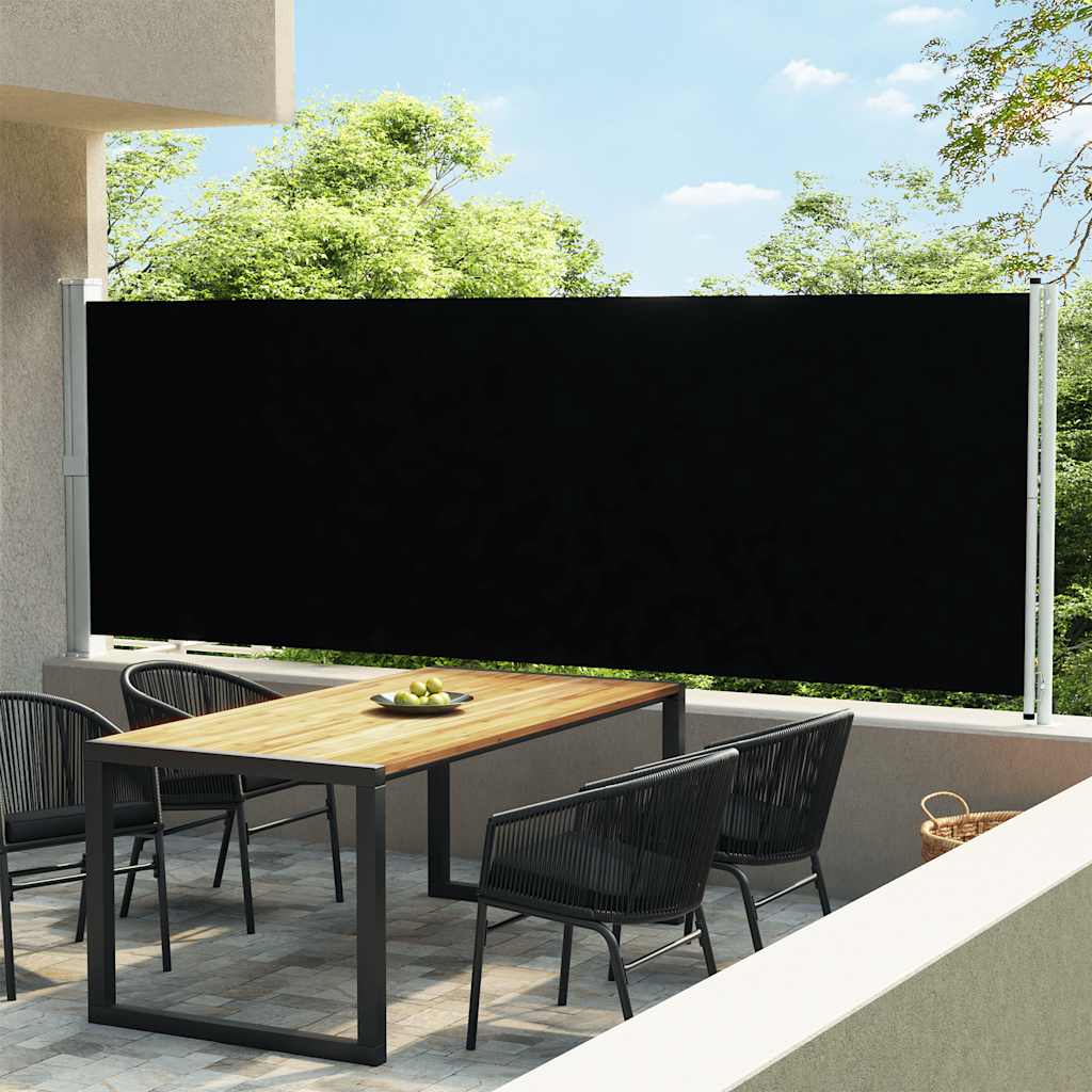 Tenda Laterale Retrattile per Patio 600x160 cm Nera - homemem39