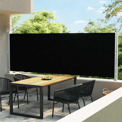 Tenda Laterale Retrattile per Patio 600x160 cm Nera - homemem39