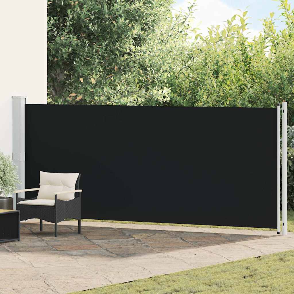 Tenda Laterale Retrattile per Patio 600x160 cm Nera