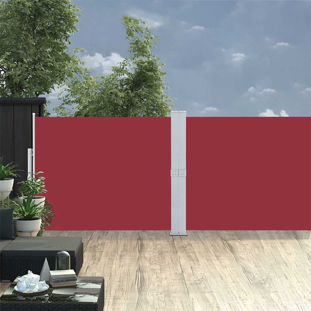 Tenda Laterale Retrattile per Patio 140x1200 cm Rossa | homemem39