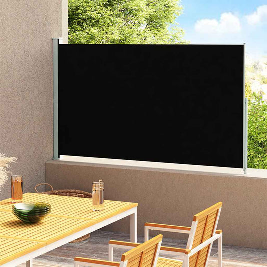 Tenda Laterale Retrattile per Patio 180x300 cm Nera | homemem39