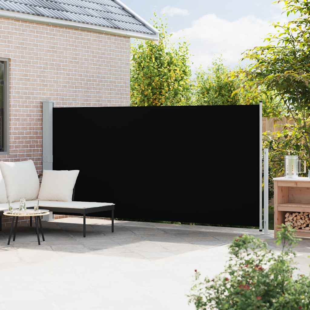 Tenda Laterale Retrattile per Patio 180x500 cm Nera | homemem39