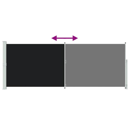 Tenda Laterale Retrattile per Patio 180x500 cm Nera | homemem39