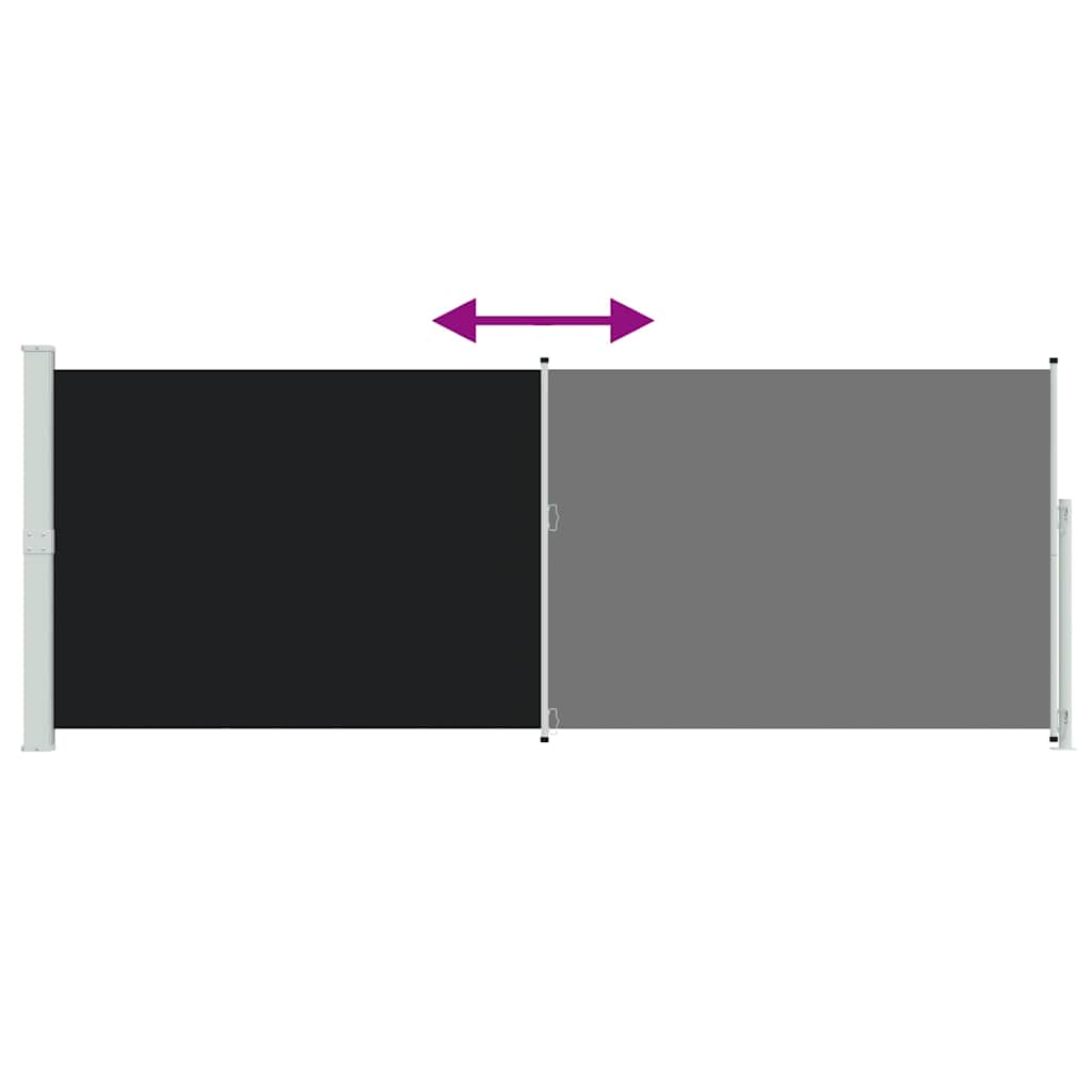 Tenda Laterale Retrattile per Patio 180x500 cm Nera