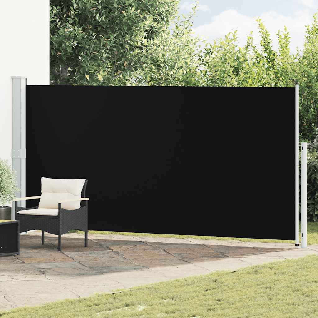 Tenda Laterale Retrattile per Patio 180x500 cm Nera | homemem39