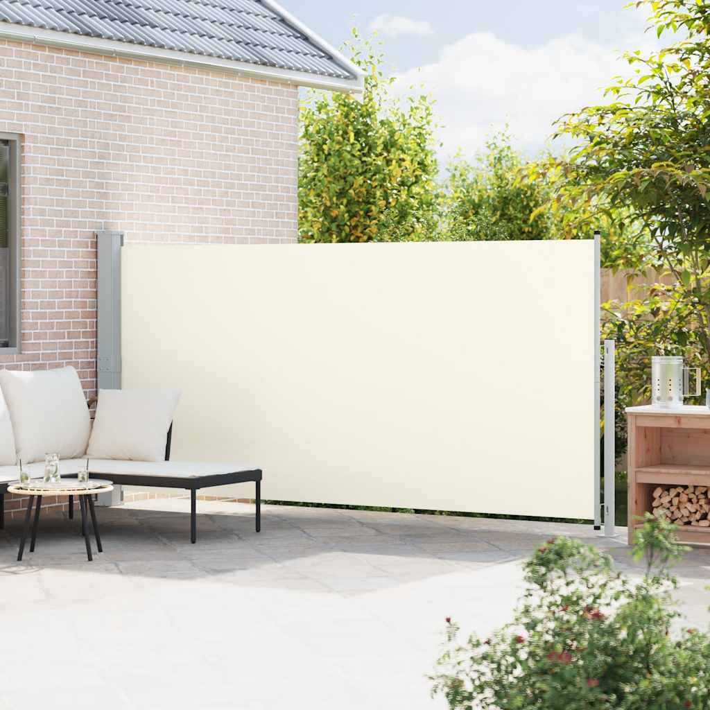 Retractable Side Awning for Patio 180x500 cm Cream