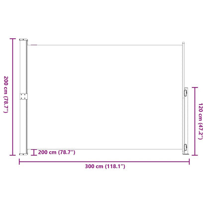 Tenda Laterale Retrattile per Patio 200x300 cm Crema