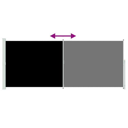 Tenda Laterale Retrattile per Patio 200x500 cm Nera | homemem39