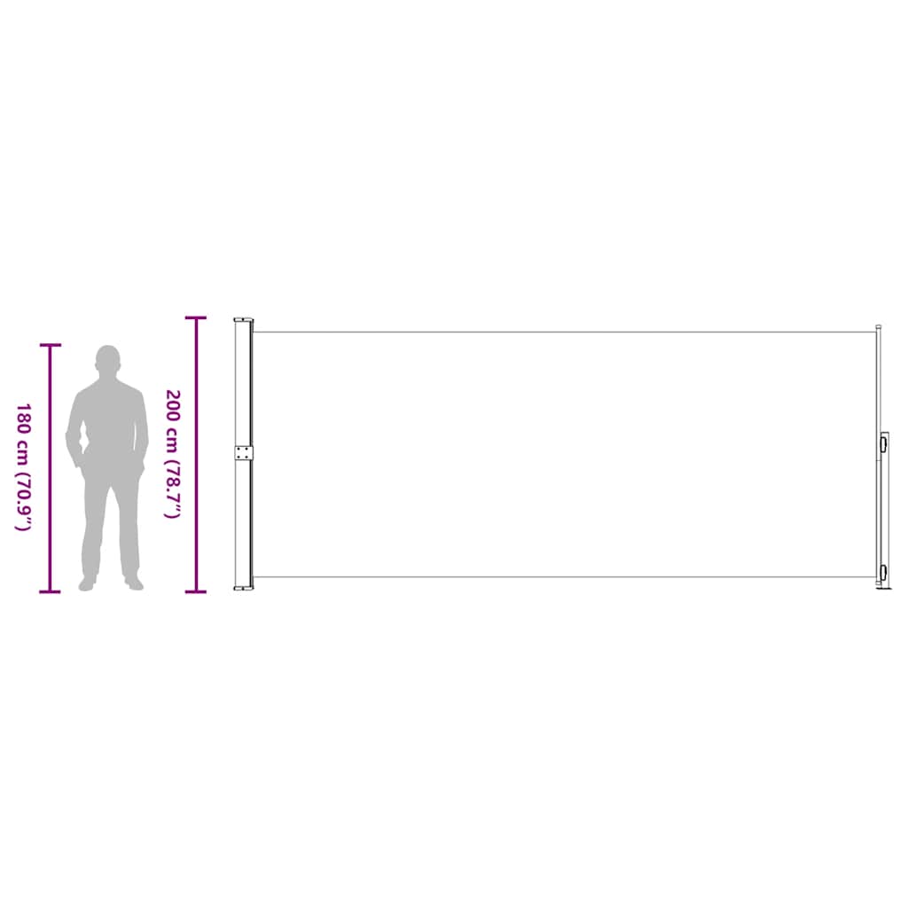 Tenda Laterale Retrattile per Patio 200x500 cm Nera | homemem39