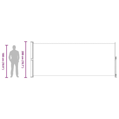 Tenda Laterale Retrattile per Patio 200x500 cm Nera | homemem39