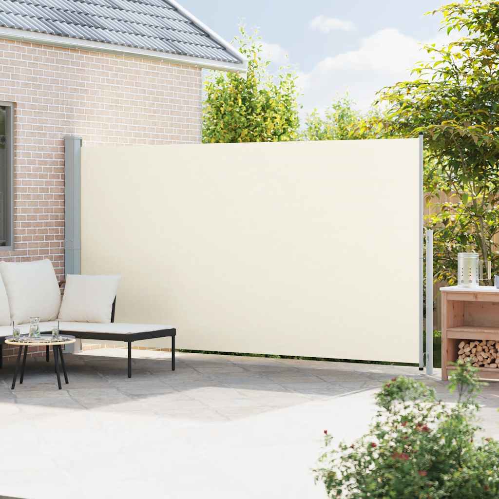 Tenda Laterale Retrattile per Patio 200x500 cm Crema | homemem39