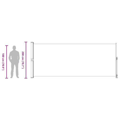 Tenda Laterale Retrattile per Patio 200x500 cm Crema