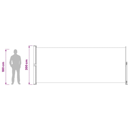 Tenda Laterale Retrattile per Patio 200x514 cm Grigia