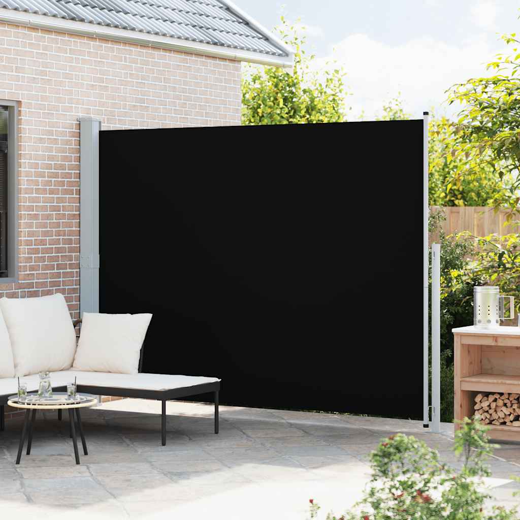 Tenda Laterale Retrattile per Patio 220x300 cm Nera