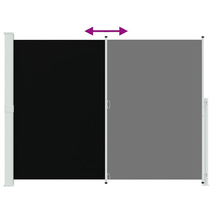 Tenda Laterale Retrattile per Patio 220x300 cm Nera | homemem39