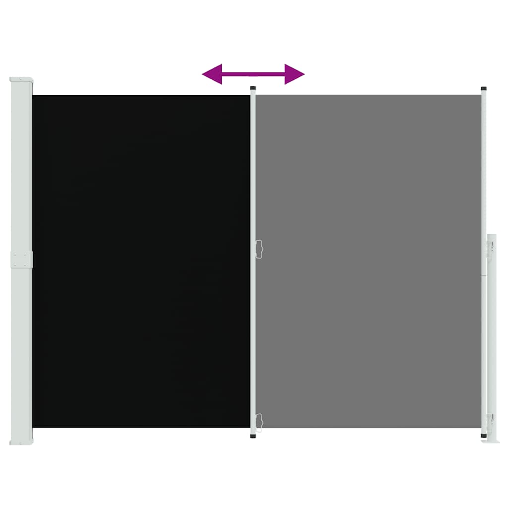 Tenda Laterale Retrattile per Patio 220x300 cm Nera