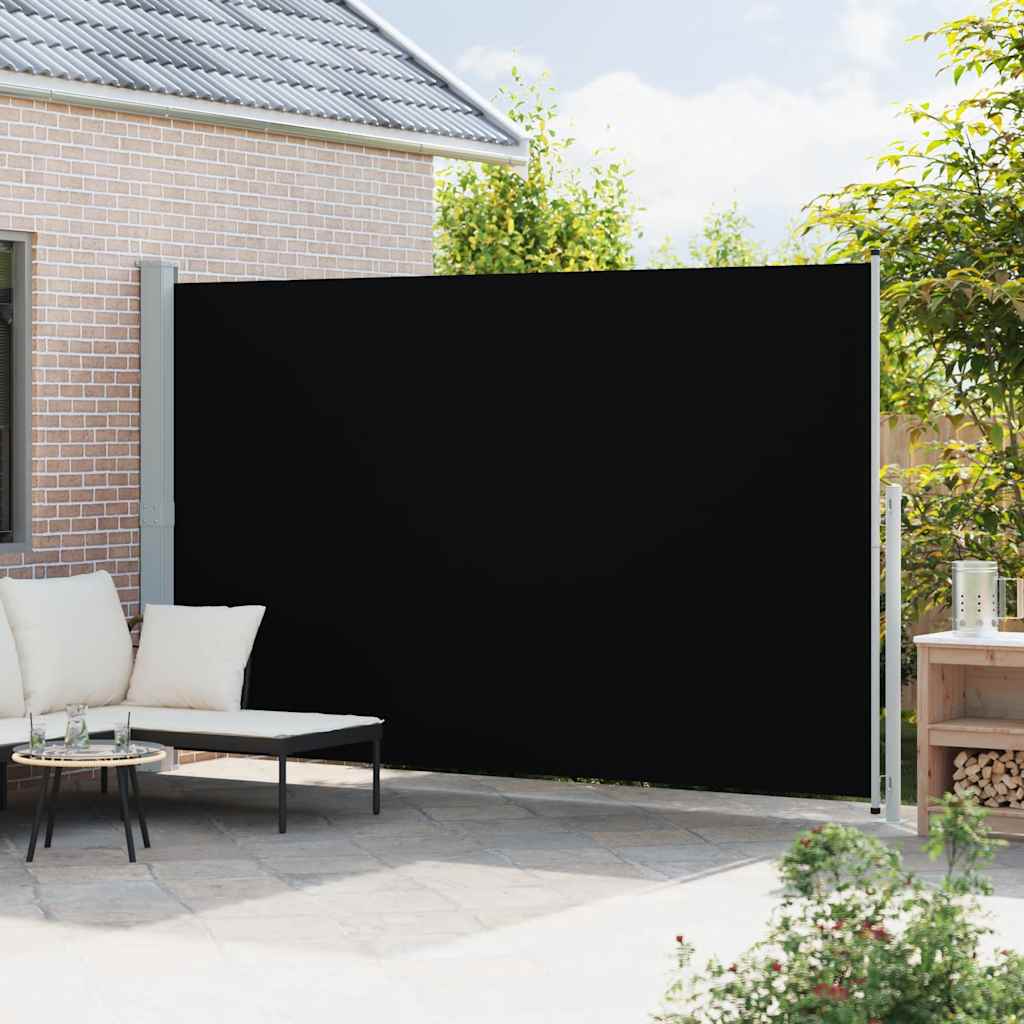 Tenda Laterale Retrattile per Patio 220x514 cm Nera