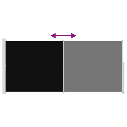 Tenda Laterale Retrattile per Patio 220x500 cm Nera