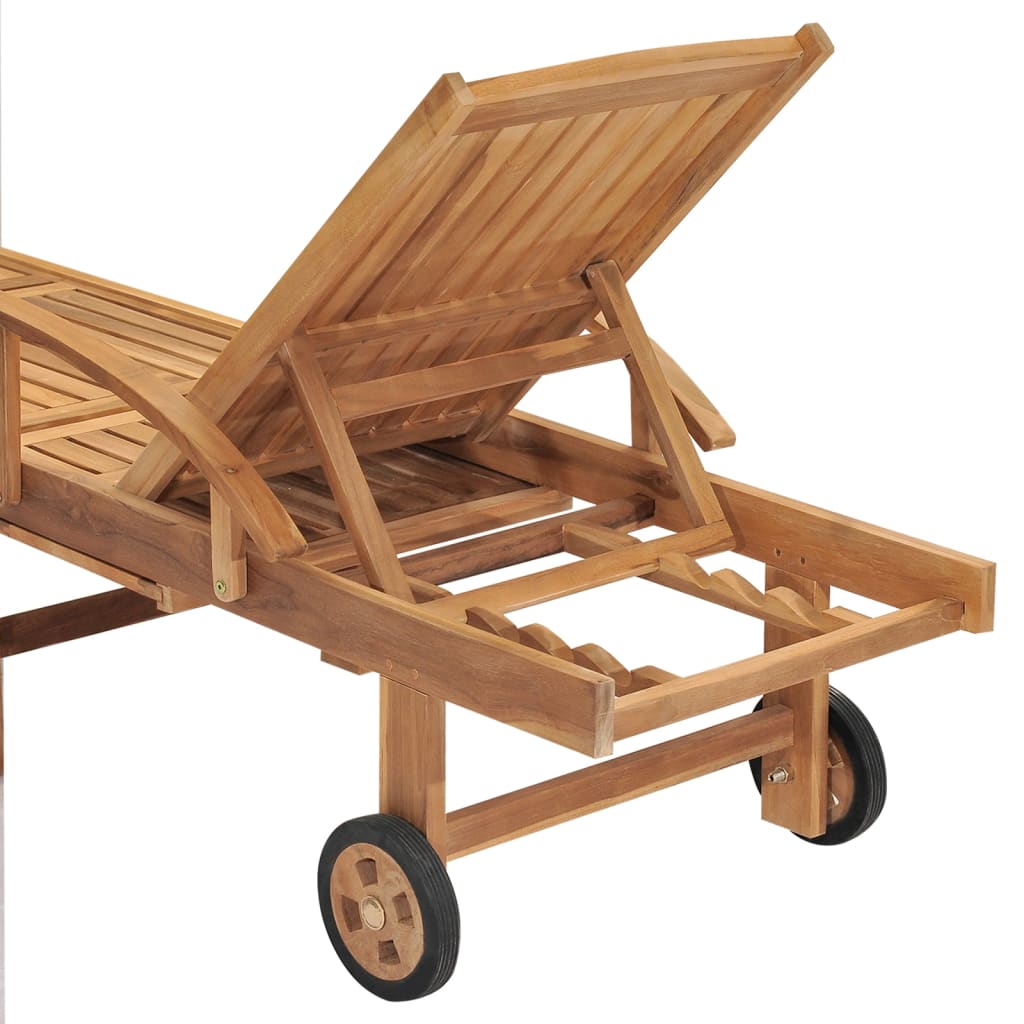 Lettino Prendisole in Legno Massello di Teak - homemem39