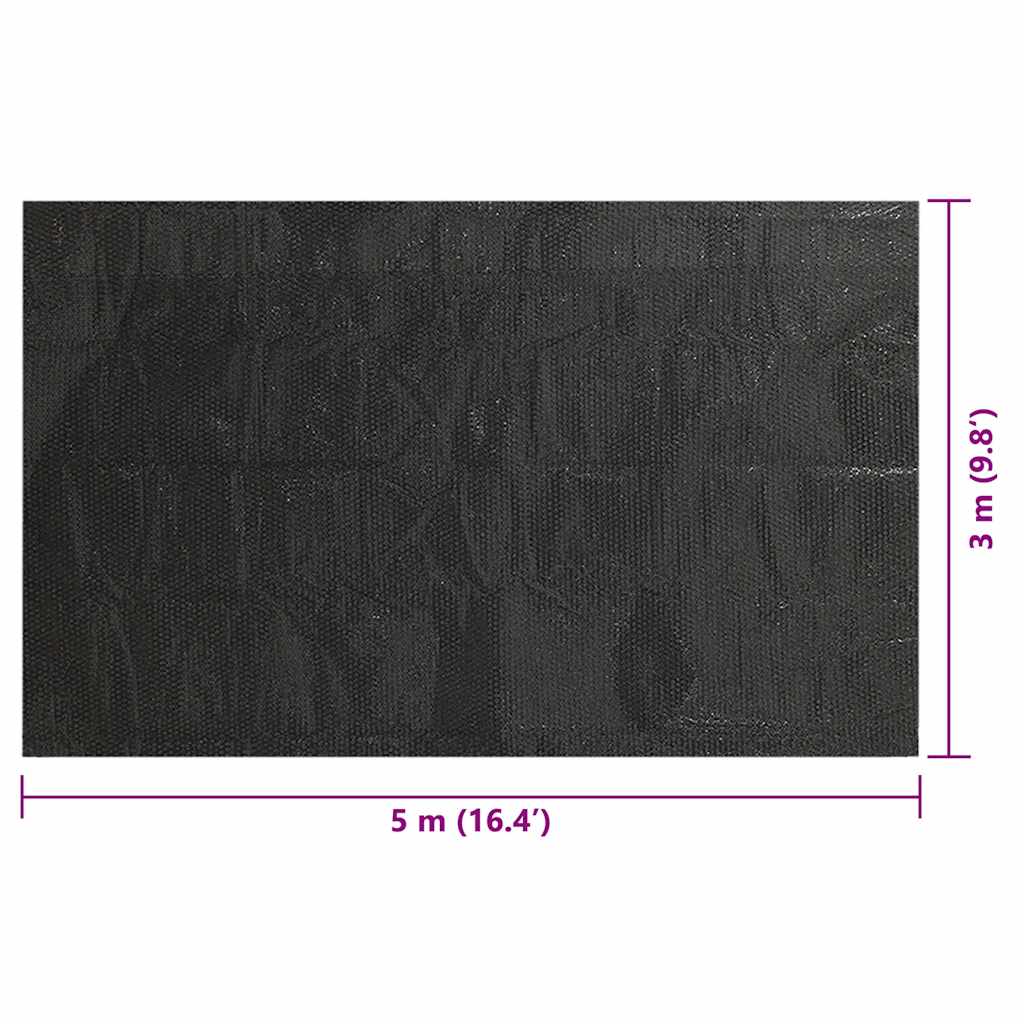 Copripiscina Rettangolare 500x300 cm in PE Nero | homemem39
