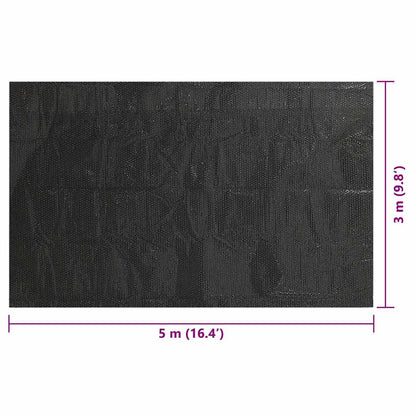 Copripiscina Rettangolare 500x300 cm in PE Nero | homemem39