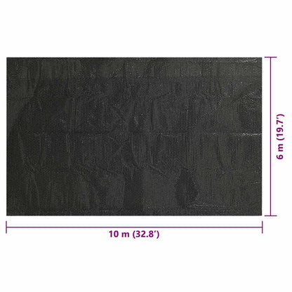 Copripiscina Rettangolare 1000x600 cm in PE Nero