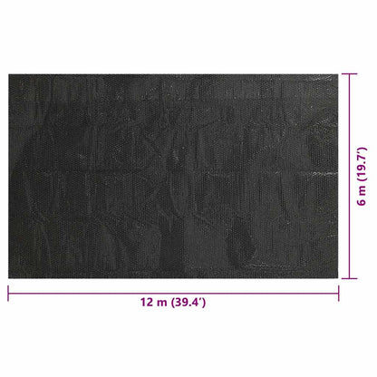 Copripiscina Rettangolare 1200x600 cm in PE Nero | homemem39