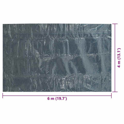 Pellicola Galleggiante Solare PE Piscina 600x400 cm Nero e Blu | homemem39